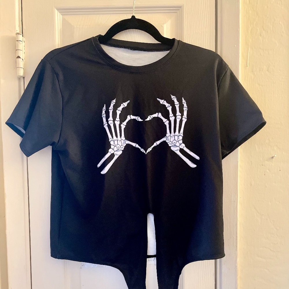 LOVE YOU TO DEATH TIE FRONT TEE - LIMITED - Blackmilk - Size S